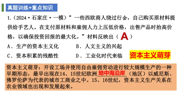九年级历史复习：近代资本主义的产生与发展  课件（25张PPT）