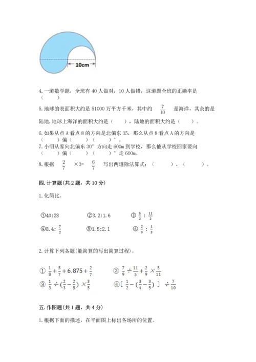 小学数学六年级上册期末测试卷加答案下载.docx