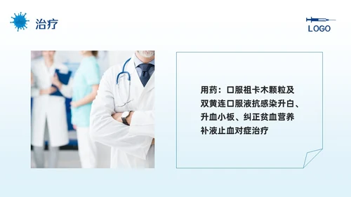 蓝色简约骨髓抑制的护理查房PPT模板宣传PPT动态PPT