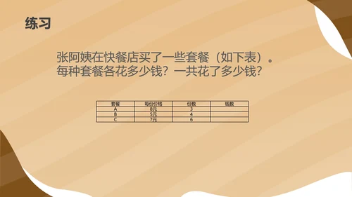 黄色扁平风二年级数学乘法口诀课件PPT模板