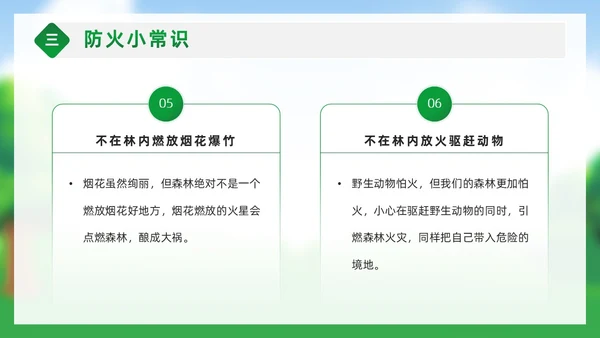 绿色卡通风守护绿色森林预防森林火灾幼儿园森林防火PPT课件世界森林日