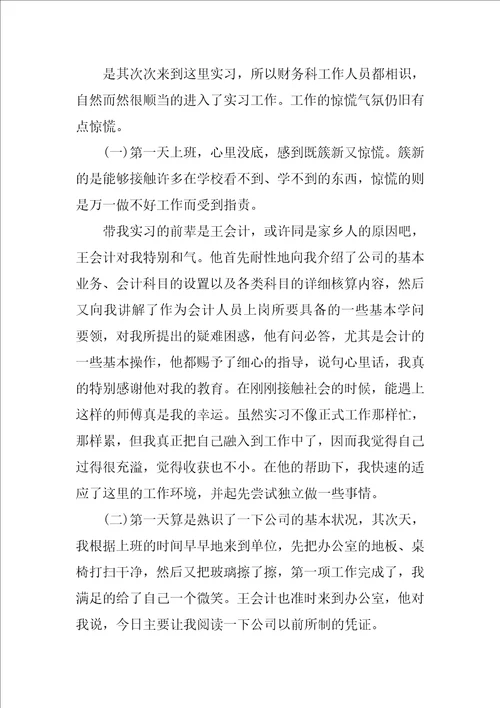 会计实习报告3000字范文三篇vbse财务会计实训心得