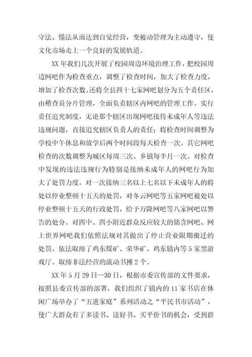 关于贯彻执行文化市场管理条例工作情况的汇报
