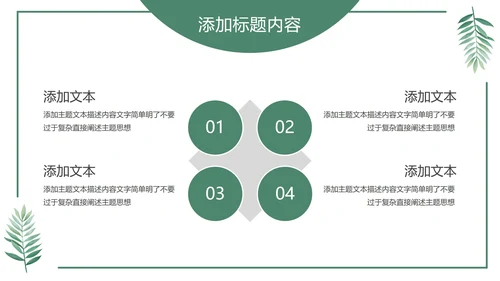 绿色花卉植物小清新几何形状极简教学教育PPT模板