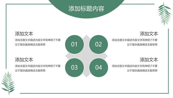 绿色花卉植物小清新几何形状极简教学教育PPT模板