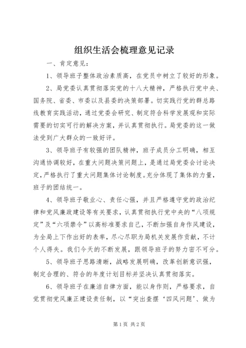 组织生活会梳理意见记录.docx