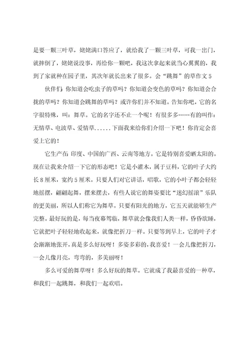 会“跳舞的草作文