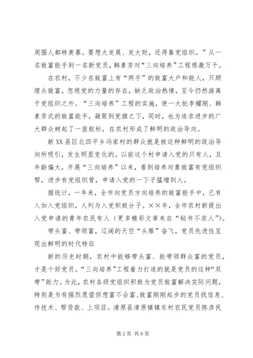 全市农村实施三向培养工程纪实 (2).docx