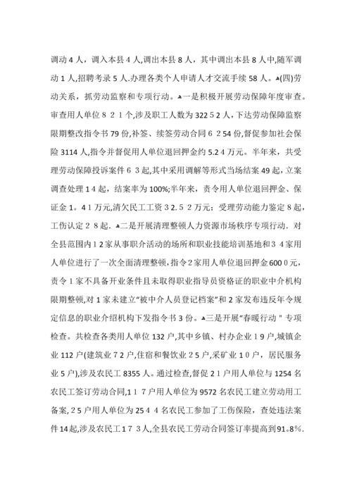 县人力资源和社会保障局工作总结.docx