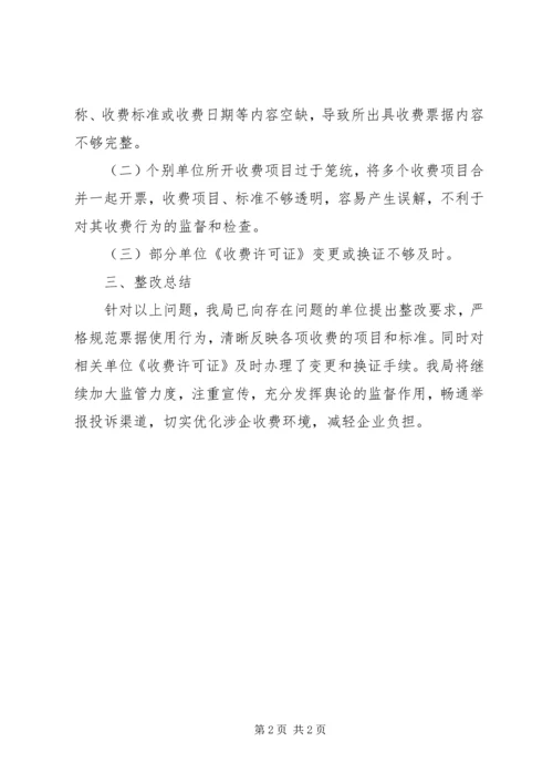 县物价局开展全县涉企收费专项检查情况汇报.docx