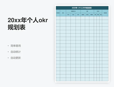 20xx年个人okr规划表