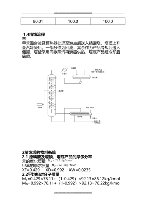 《化工原理》课程设计--苯-甲苯精馏塔的设计.docx