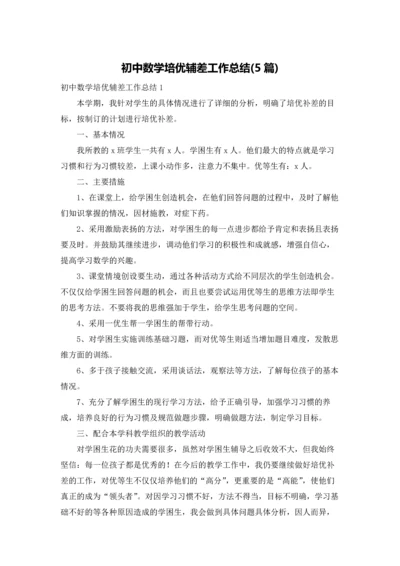 初中数学培优辅差工作总结(5篇).docx