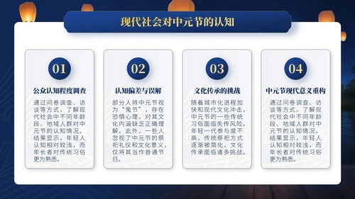 蓝金色中国风中元节文化文化宣传人员与活动策划者的指南PPT模板