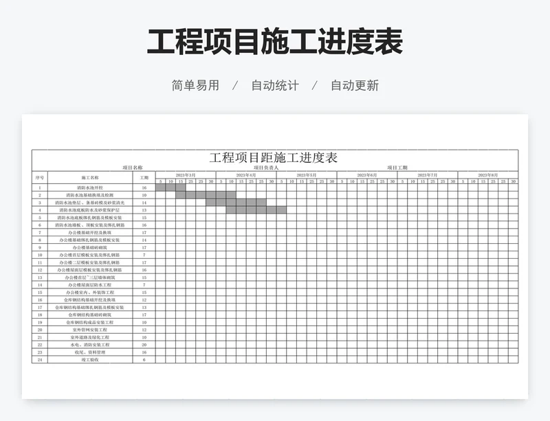 工程项目施工进度表