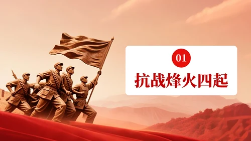 红色党政风格铭记历史砥砺前行PPT模板