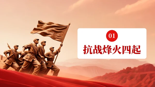红色党政风格铭记历史砥砺前行PPT模板