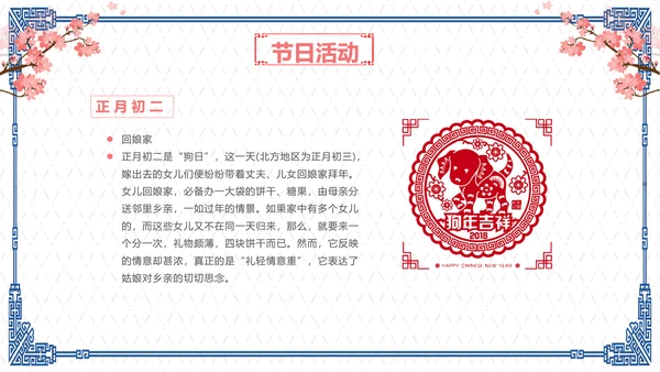 简约中国风春节习俗传统节日PPT课件