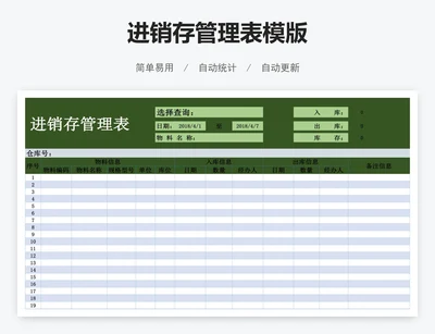 进销存管理表模版