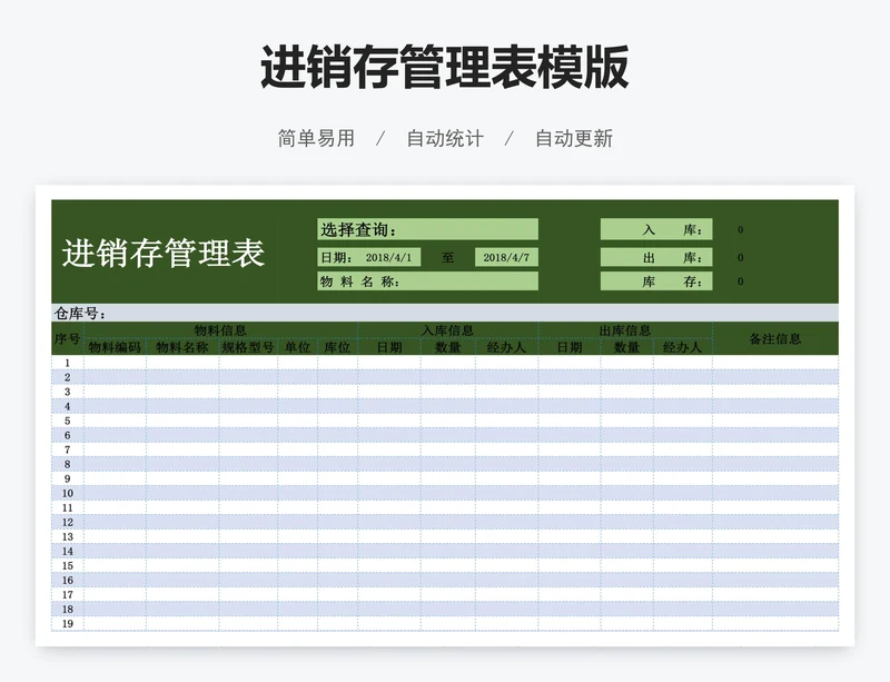进销存管理表模版