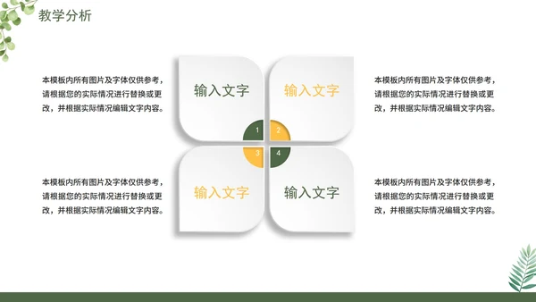 绿色小清新简约通用教学说课PPT模板