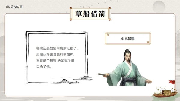 三国演义之草船借箭的故事通用PPT模板