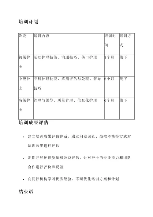 护士分层培训方案与计划