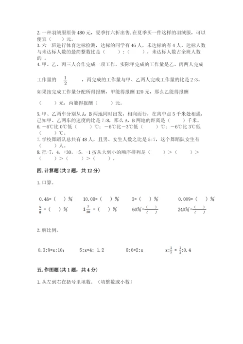 小学六年级下册数学期末卷及参考答案（突破训练）.docx