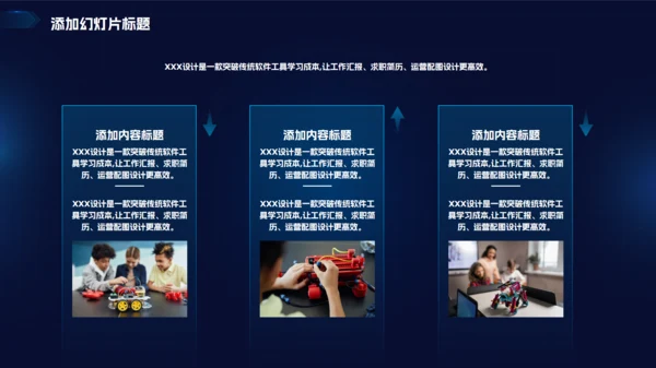深蓝科技风工作总结汇报通用PPT模板
