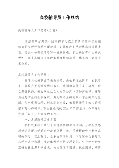 高校辅导员工作总结.docx