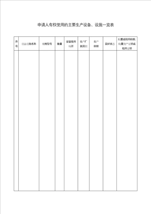 食品生产许可证申请书