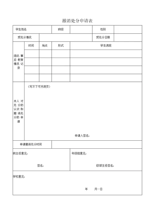 学生违纪处理登记表-违纪学生登记表(共4页)