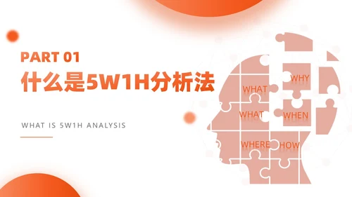 橙色简约商务5w1h员工入职培训PPT模板问题分析与解决