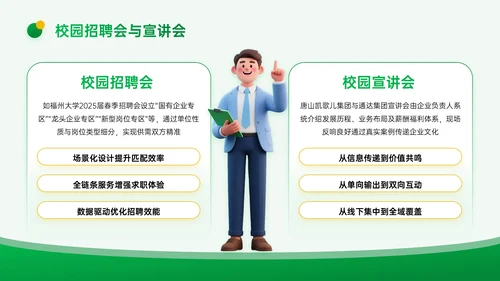 黄绿色3D企业招聘宣讲PPT模板