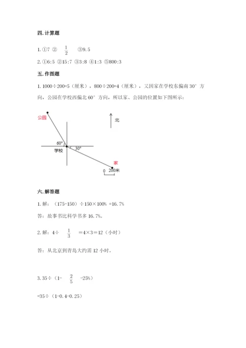 小学数学六年级上册期末测试卷加下载答案.docx