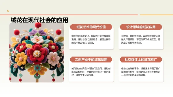 绿色中国风社团非遗绒花活动策划PPT模版