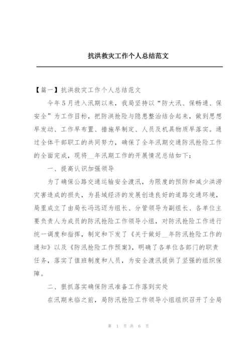 抗洪救灾工作个人总结范文.docx