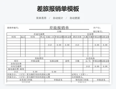 差旅报销单模板