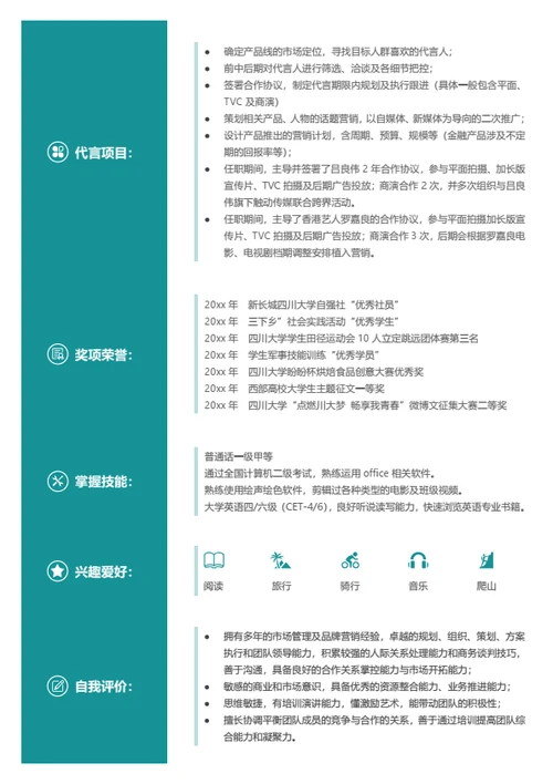 多页医疗行业专业人才简历模板