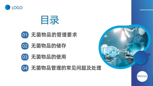 蓝色实拍形状医疗培训无菌物品的管理PPT课件