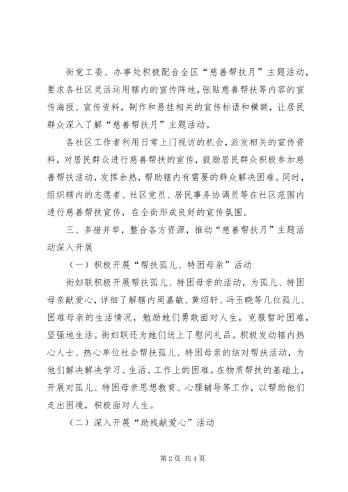 开展“慈善帮扶月”主题实践活动的情况汇报.docx
