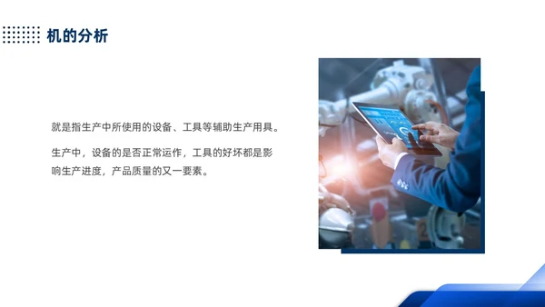 蓝色简约产品质量培训PPT人机料法环