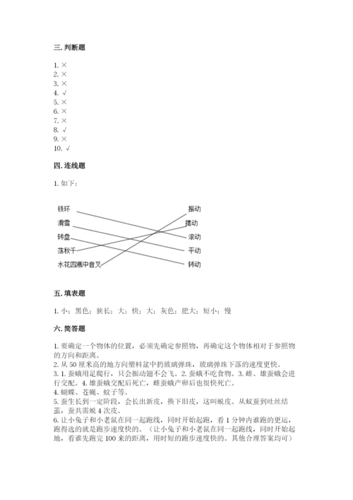 教科版科学三年级下册 期末测试卷附答案.docx