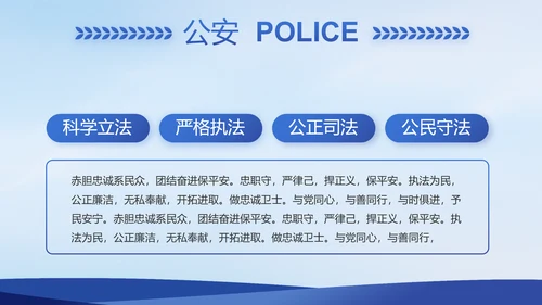 蓝色大气警察公安案件汇报PPT