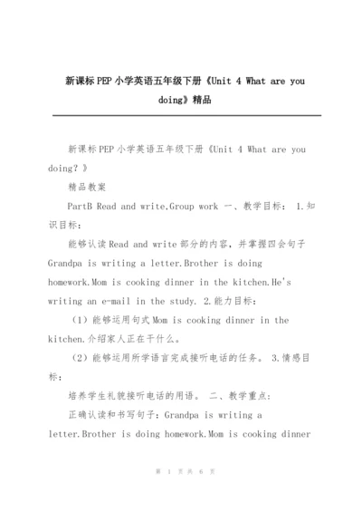 新课标PEP小学英语五年级下册《Unit 4 What are you doing》精品.docx