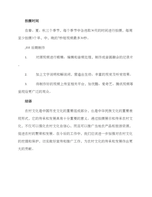 农村文化拍摄方案.docx