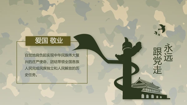 迷彩风部队军事工作总结汇报动态PPT