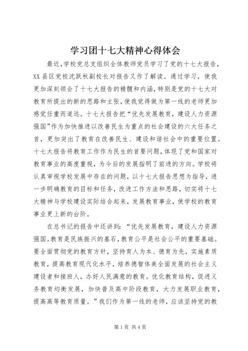 学习团十七大精神心得体会 (4).docx