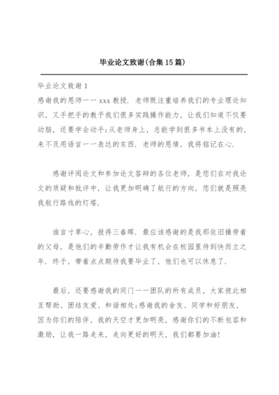 毕业论文致谢(合集15篇).docx