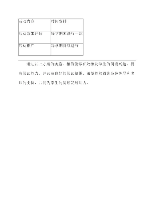 中小学推广阅读活动方案